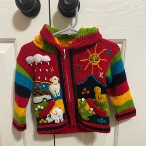 Infant crocheted zipper hoodie